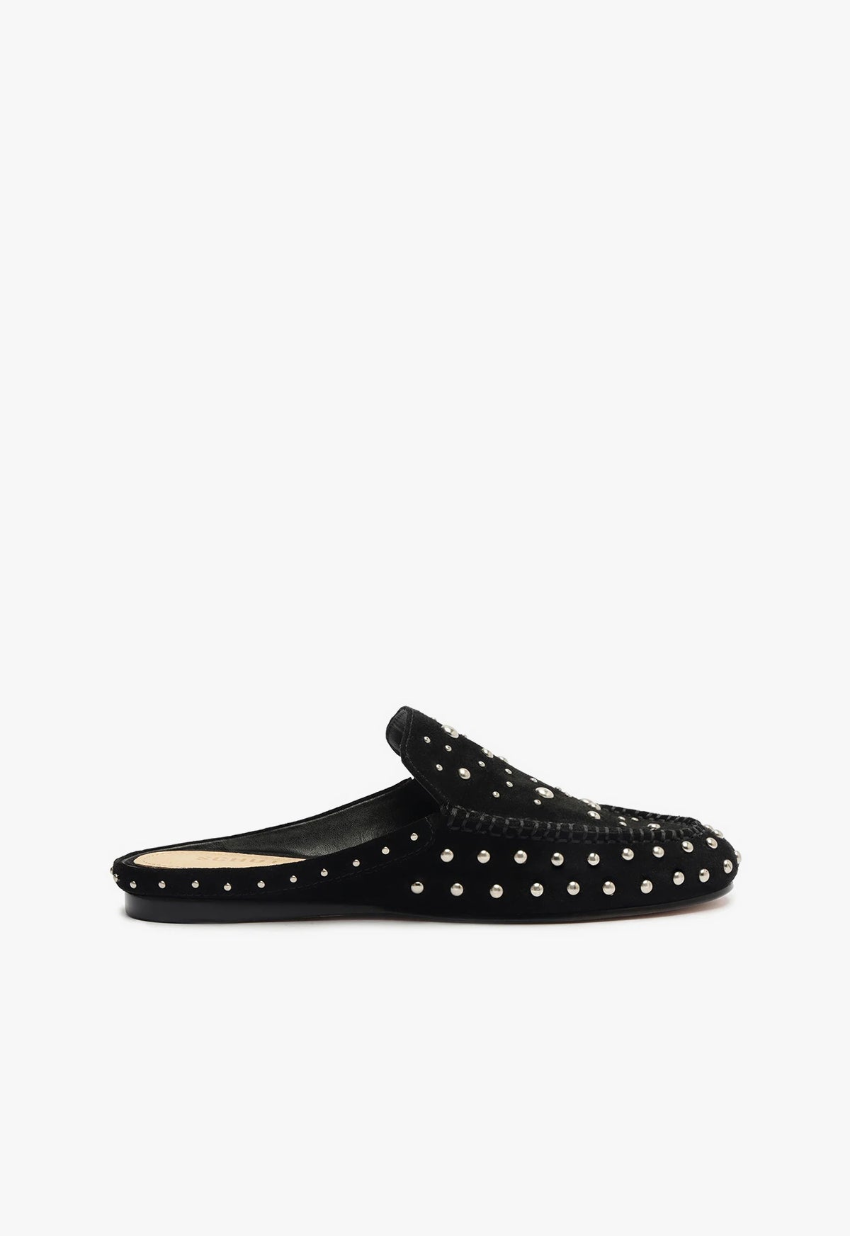 Evie Casual Suede Flat 5 Black Leather - Schutz Shoes