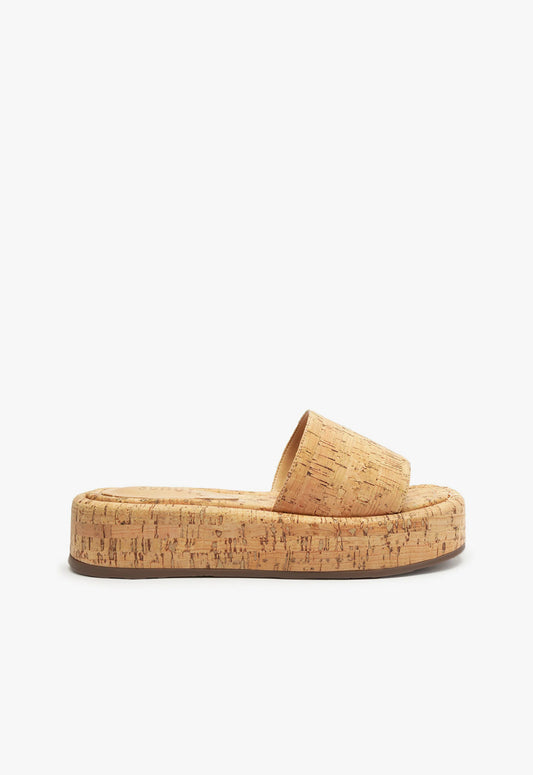 Yara Cork Sandal SPRING 24 5 Natural Cork - Schutz Shoes