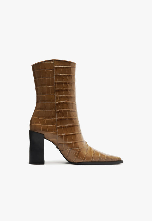 Raffaela Bootie Fall 24 5 Light Brown Leather - Schutz Shoes