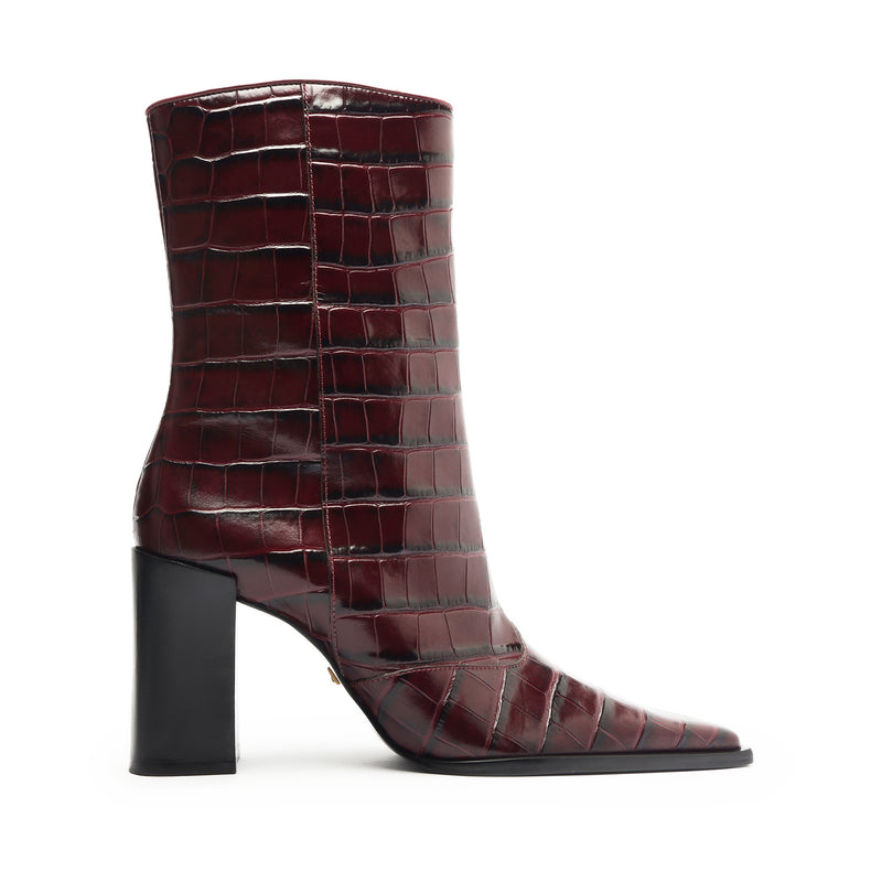 Raffaela Bootie Booties Fall 24 5 Cherry Wine Leather - Schutz Shoes