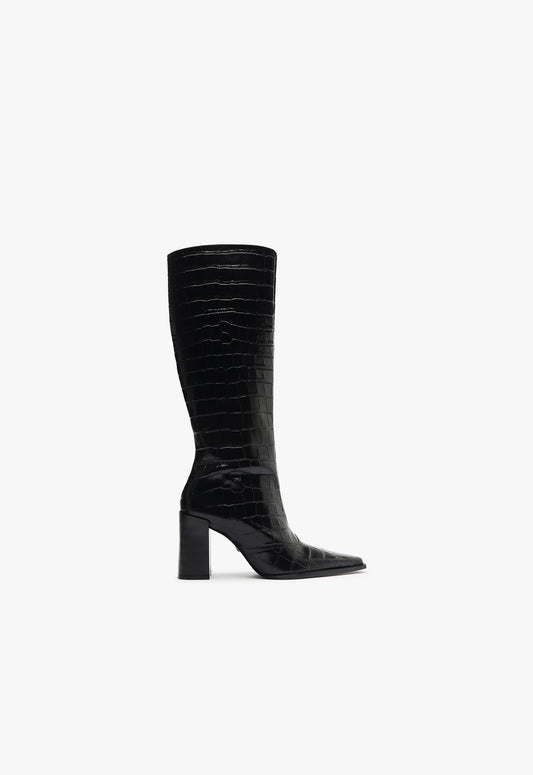 Raffaela Up Boot Boots Fall 24 5 Black Leather - Schutz Shoes