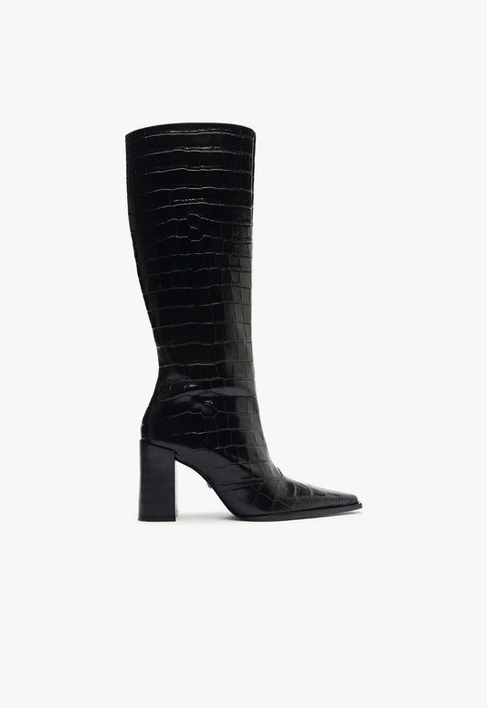 Raffaela Up Boot Boots Fall 24 5 Black Leather - Schutz Shoes