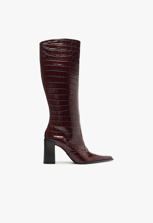 Raffaela Up Boot Boots Fall 24 5 Cherry Wine Leather - Schutz Shoes