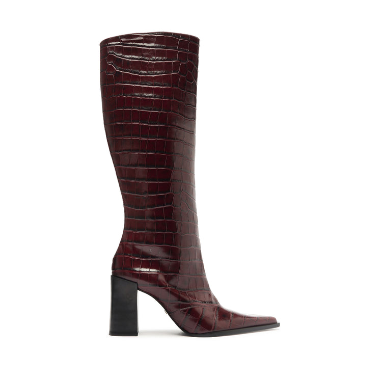 Raffaela Up Boot Boots Fall 24 5 Cherry Wine Leather - Schutz Shoes