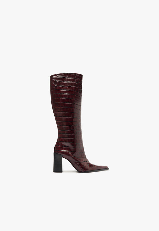 Raffaela Up Boot Boots Fall 24 5 Cherry Wine Leather - Schutz Shoes