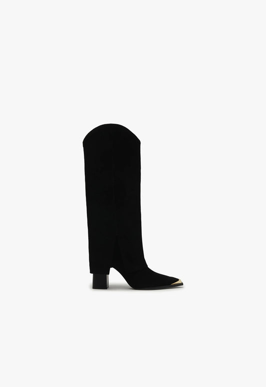 Raffaela Cloak Boot Boots Fall 24 5 Black Suede - Schutz Shoes