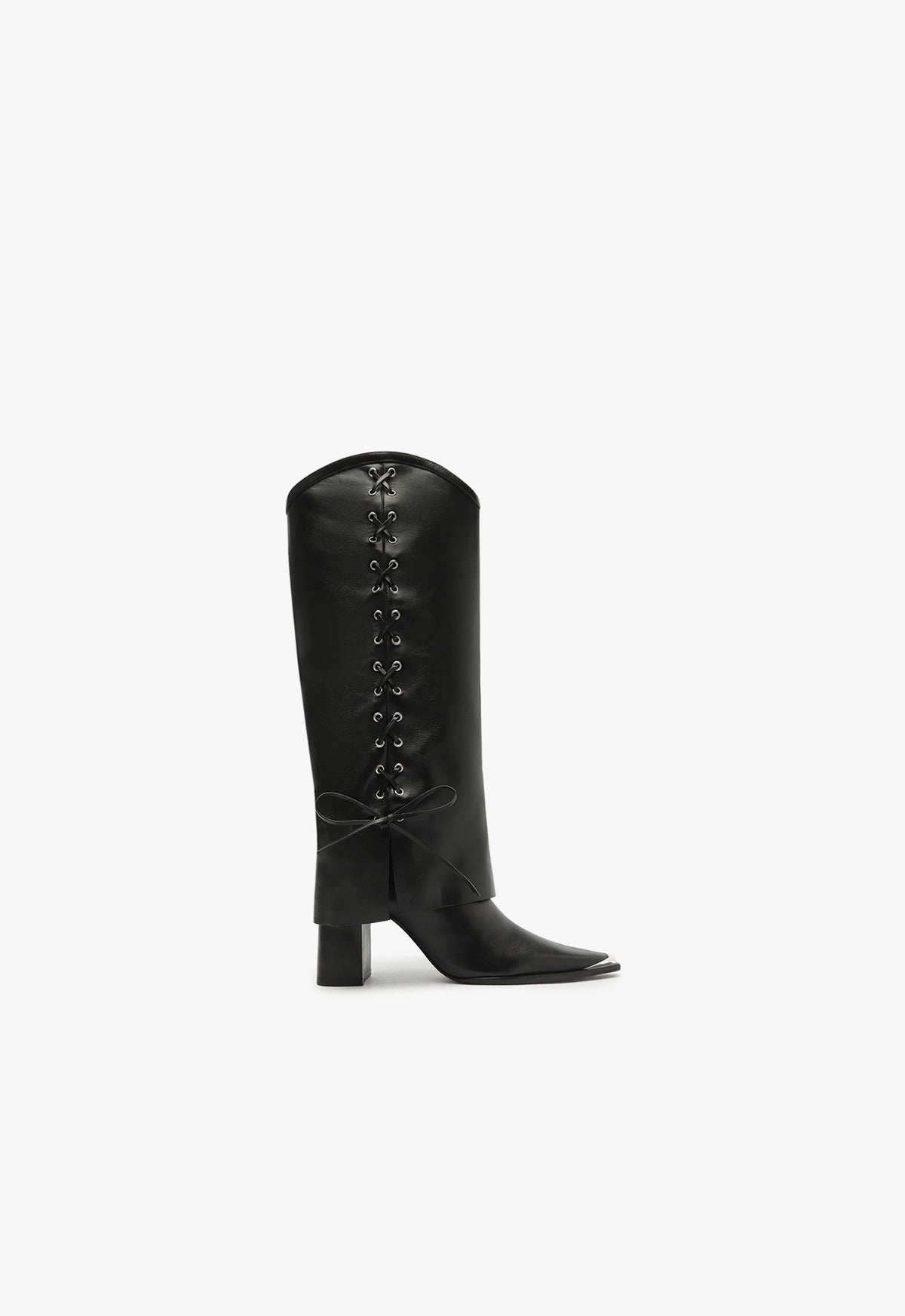 Raffaela Cloak Eyelets Boot 5 Black Leather - Schutz Shoes