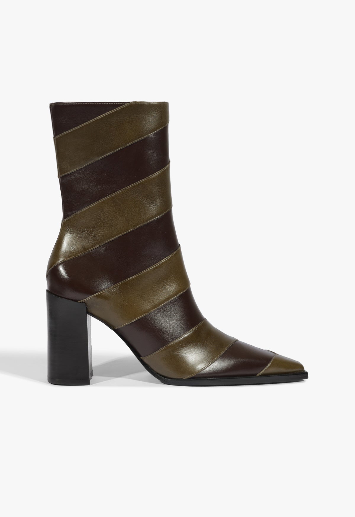 Raffaela Chevron Boot 5 Grape Leaf Multimaterial - Schutz Shoes