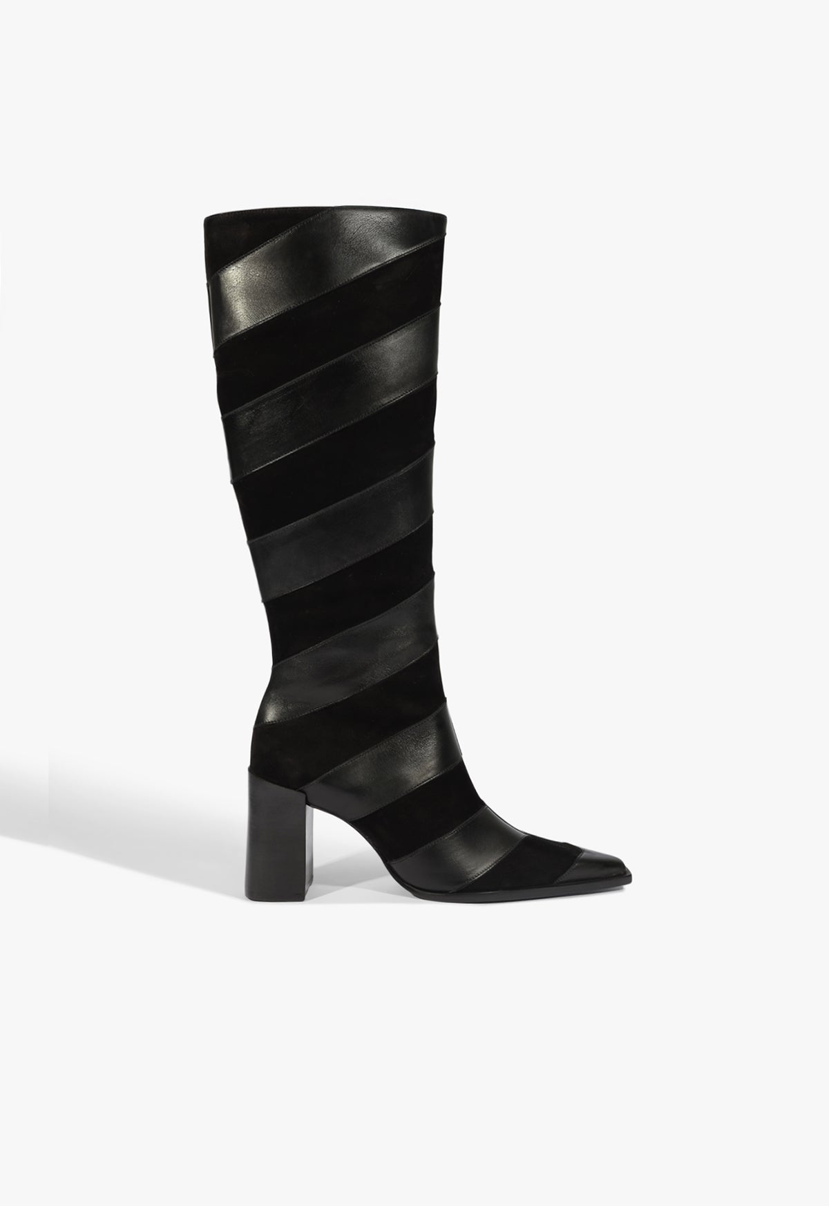 Raffaela Up Chevron Boot Fall 25 5 Black Multimaterial - Schutz Shoes