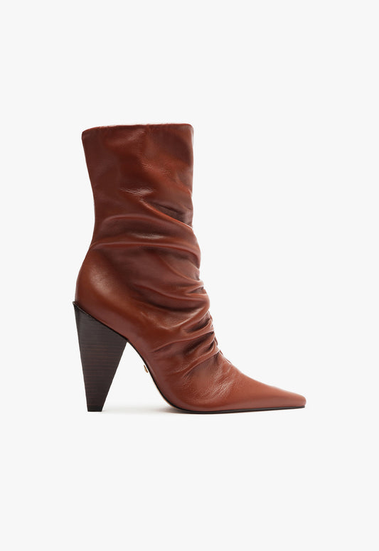 Lynn Bootie Booties Fall 24 5 Brown Leather - Schutz Shoes