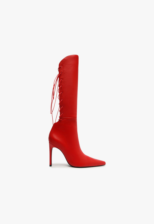 Gwen Boot Boots Fall 24 5 Flame Scarlet Nappa Leather - Schutz Shoes