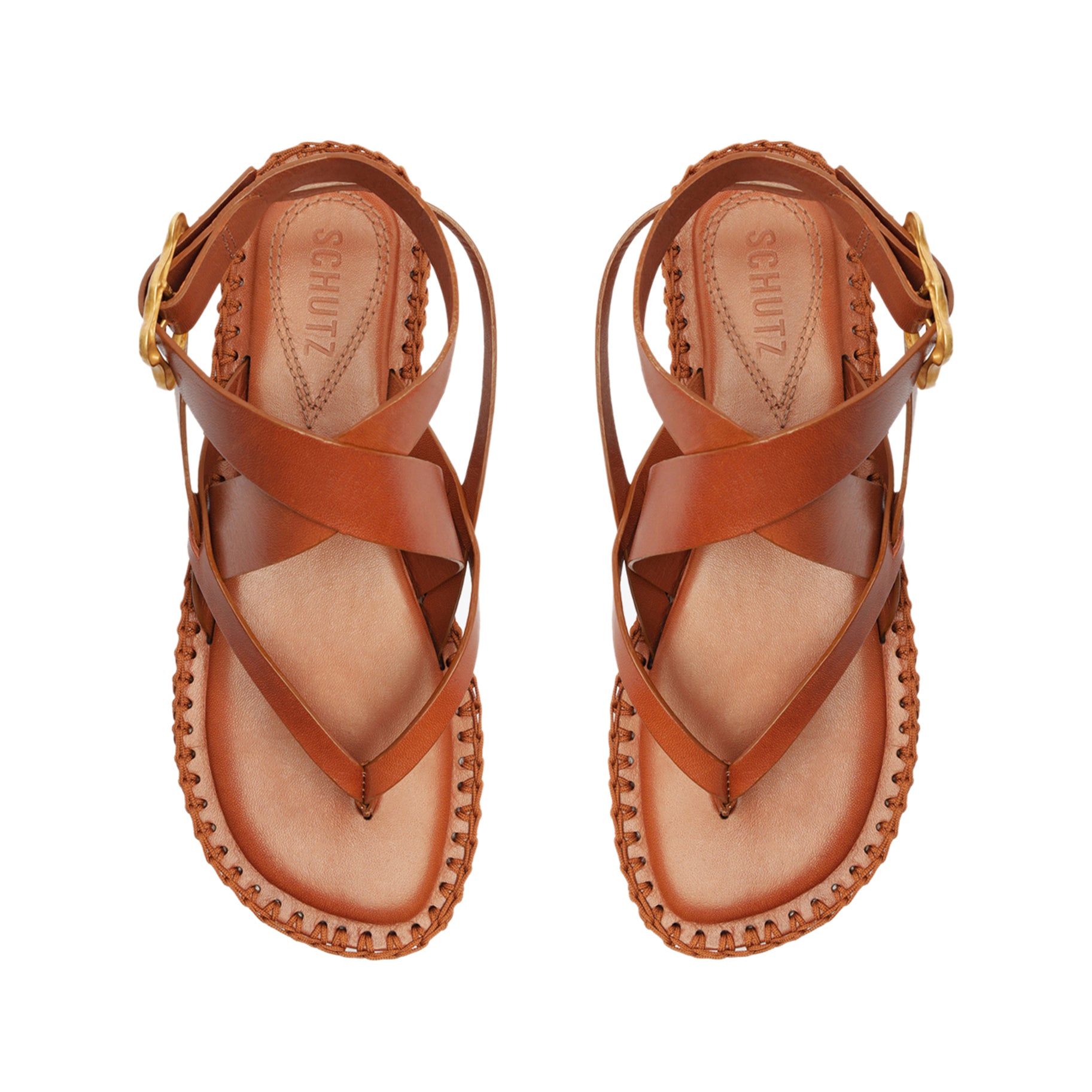 Keith Flat Leather Sandal Flats SPRING 24    - Schutz Shoes