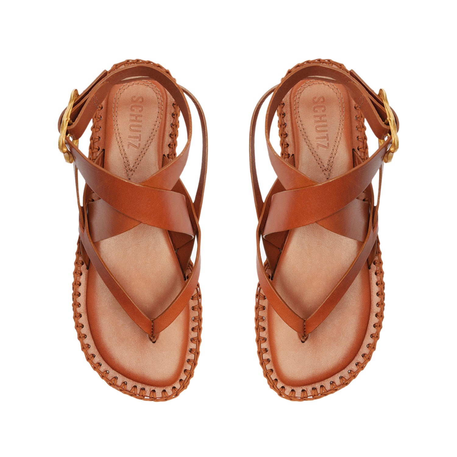 Keith Flat Leather Sandal Flats SPRING 24    - Schutz Shoes
