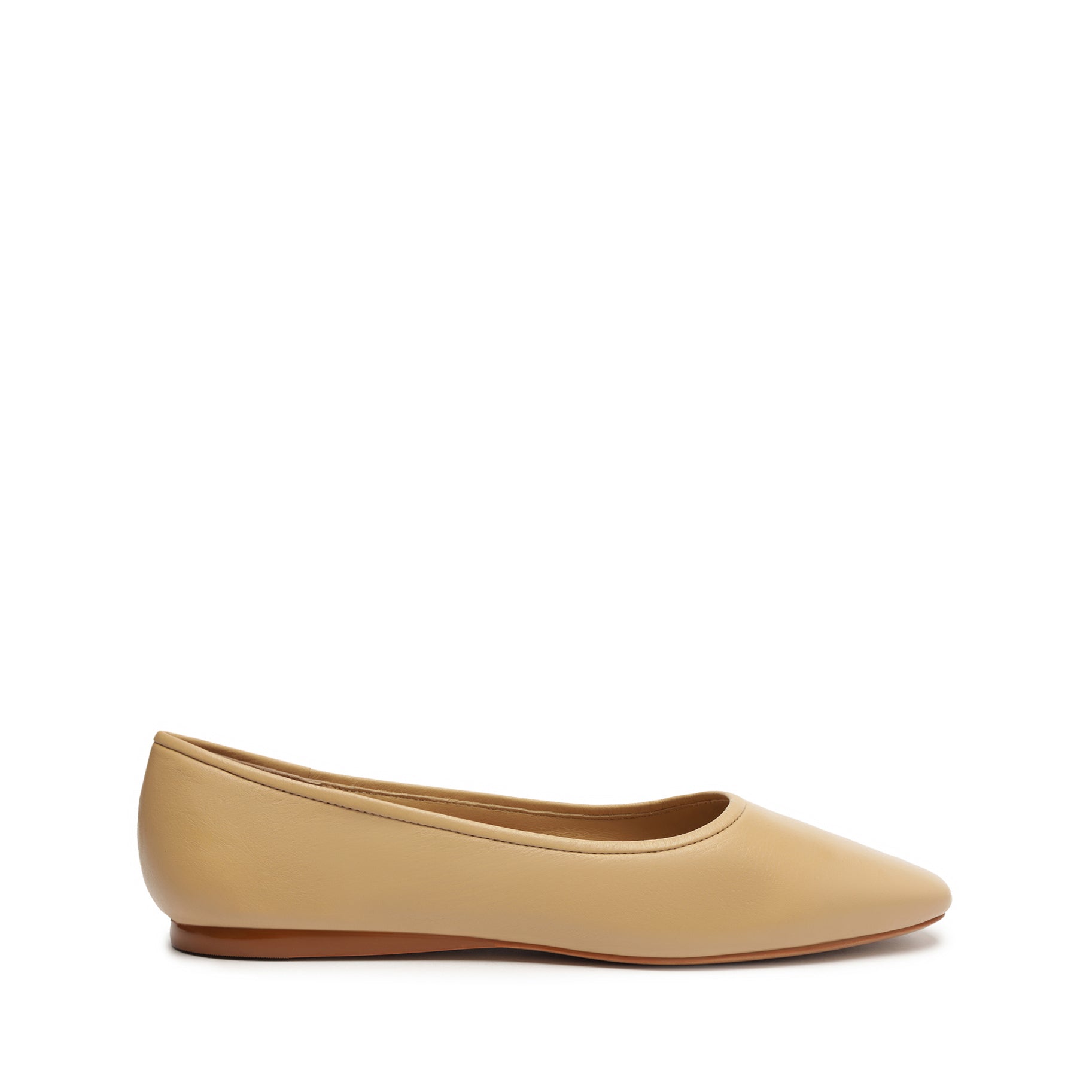 Vanessa  Leather Flat Flats FALL 23 5 Light Beige Calf Leather - Schutz Shoes