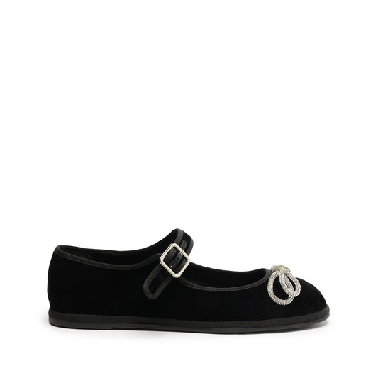 Clarissa Lace Flats WINTER 23 5 Black Velvet - Schutz Shoes