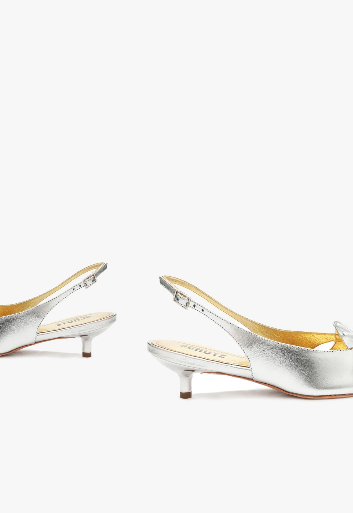 silver dress pumps for women Schutz Zane Leather Pump 5.5 - Silver