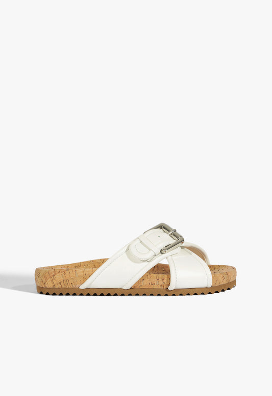 Nairobi Sporty Leather Sandal Spring 25 5 White Leather - Schutz Shoes