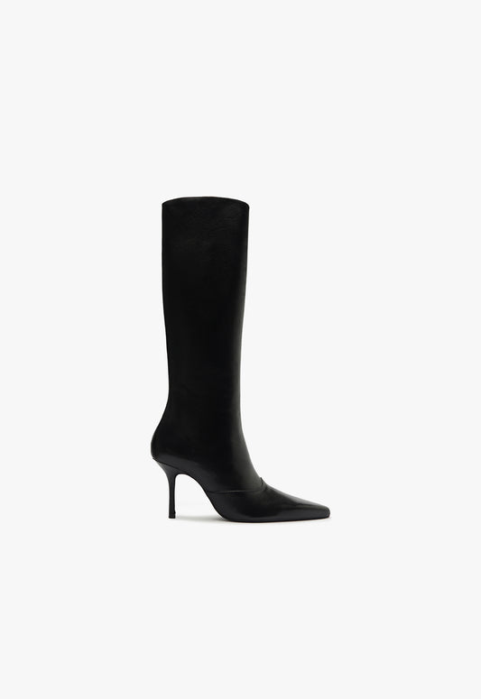 Raffaela Up Stiletto Boot Boots Fall 24 5 Black Leather - Schutz Shoes