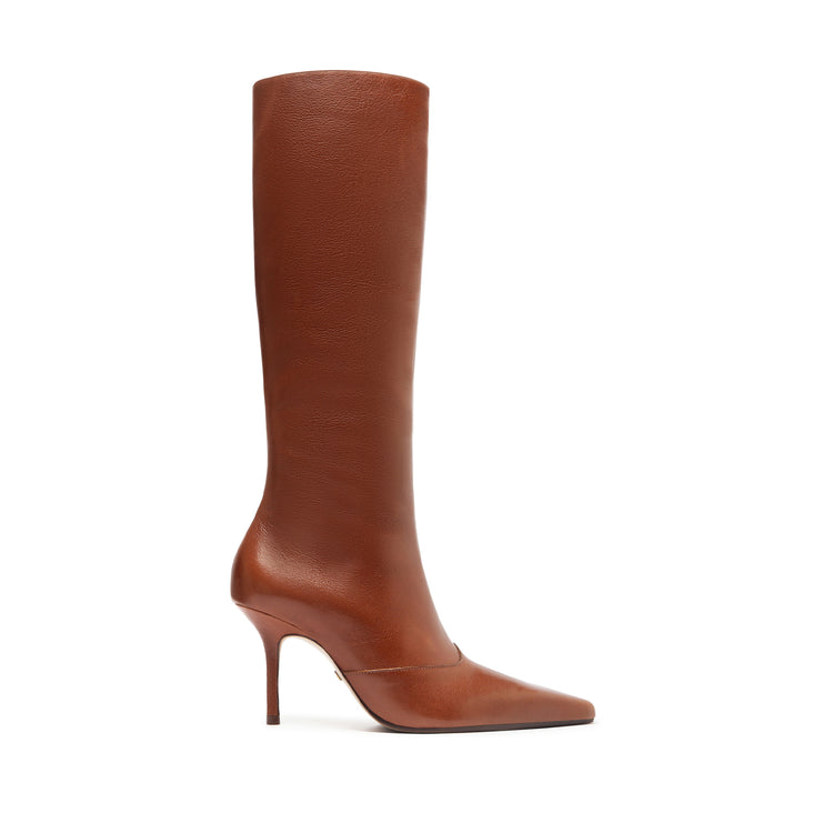 Raffaela Up Stiletto Boot Boots Fall 24 5 Brown Leather - Schutz Shoes