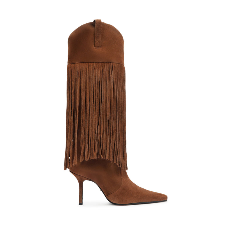 Raffaela Up Fringes Boot Boots Fall 24 5 Brown Suede - Schutz Shoes