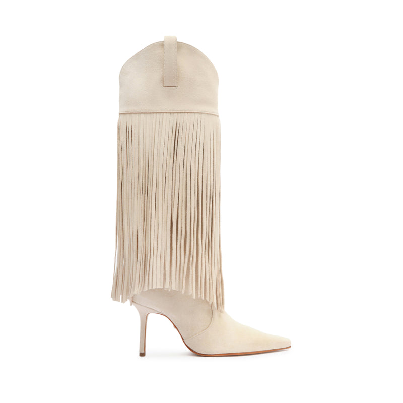 Raffaela Up Fringes Boot Boots Fall 24 5 Off White Suede - Schutz Shoes