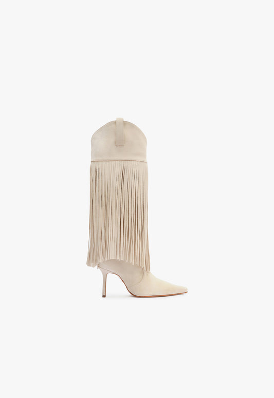 Raffaela Up Fringes Boot Boots Fall 24 5 Off White Suede - Schutz Shoes