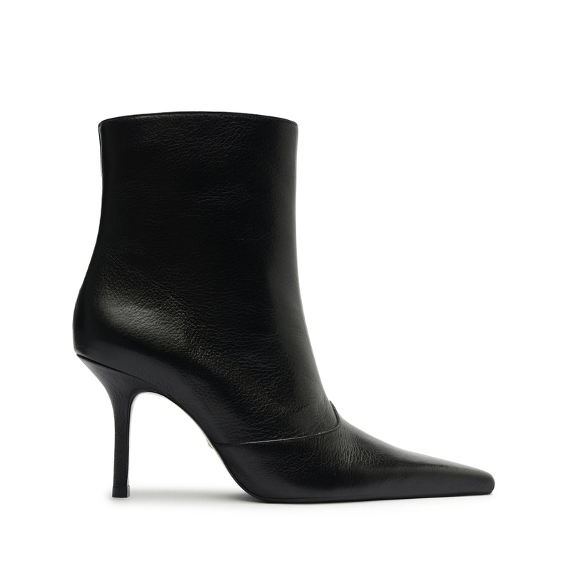 Raffaela Stiletto Bootie Booties Fall 24 5 Black Leather - Schutz Shoes