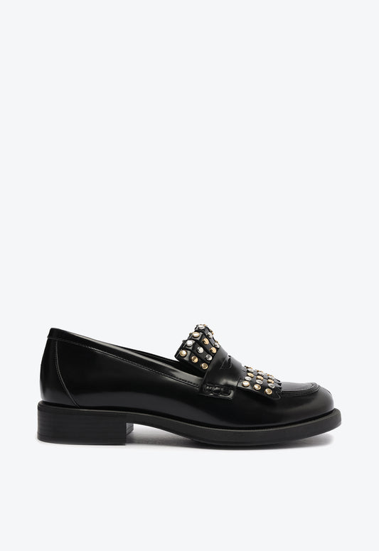 Ripple Leather Flat Pre Fall 24 5 Black Leather - Schutz Shoes