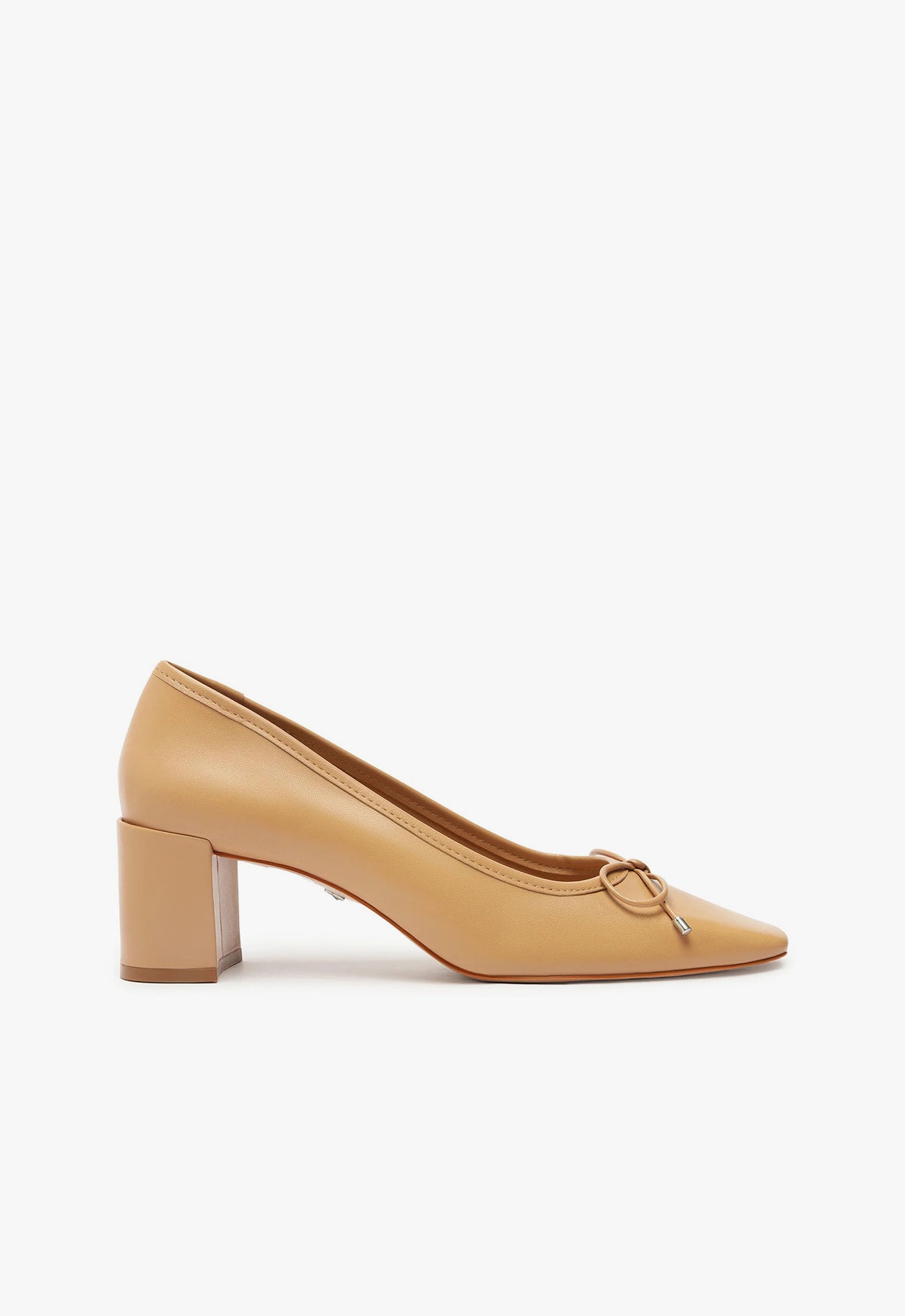 Arissa Block Leather Pump PRE FALL 24 5 Beige Leather - Schutz Shoes