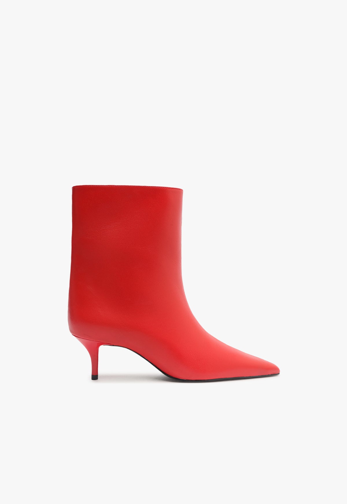 Frances Bootie Booties Fall 24 5 Red Atanado Leather - Schutz Shoes