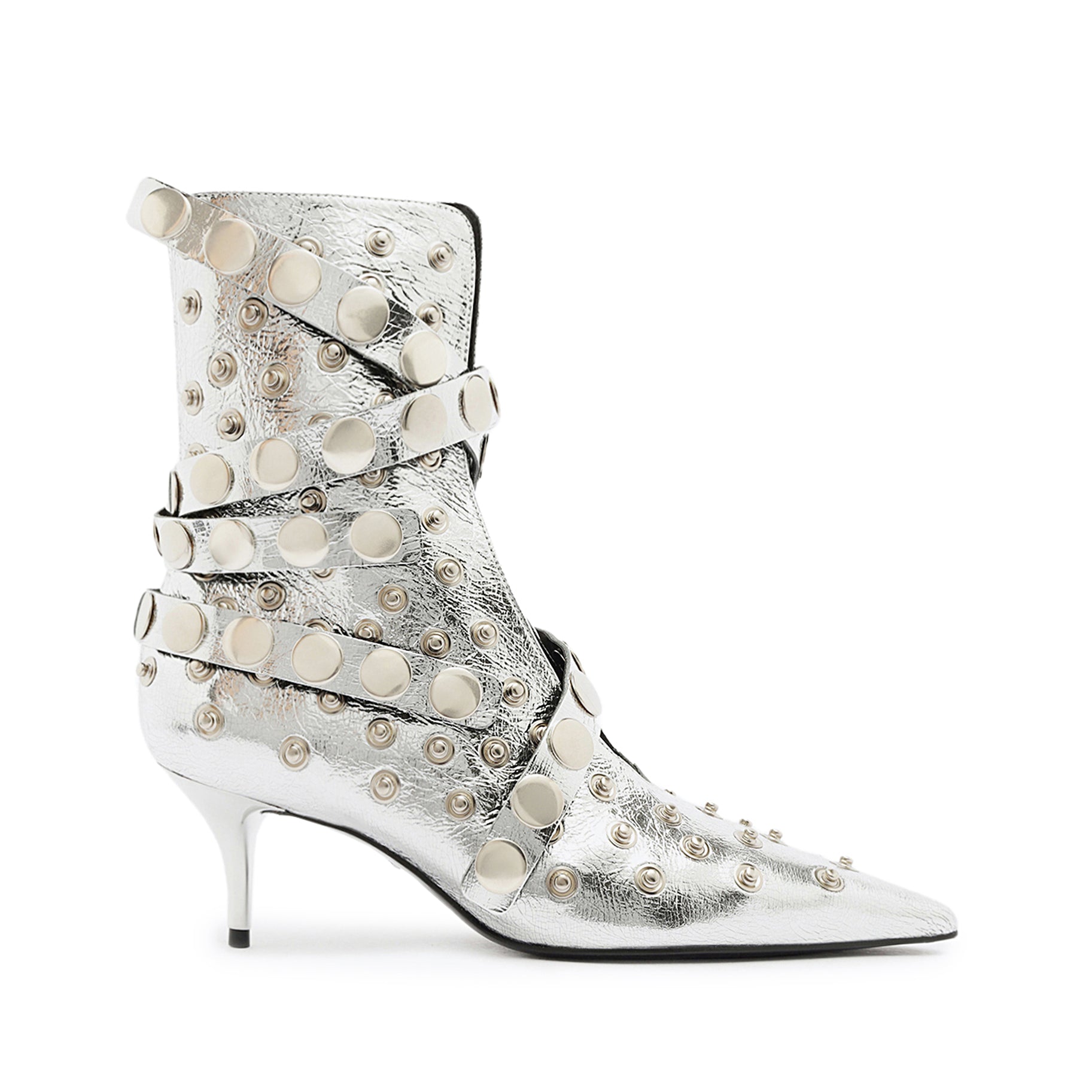 Presley Leather Bootie Booties Spring 24 5 Silver Leather - Schutz Shoes