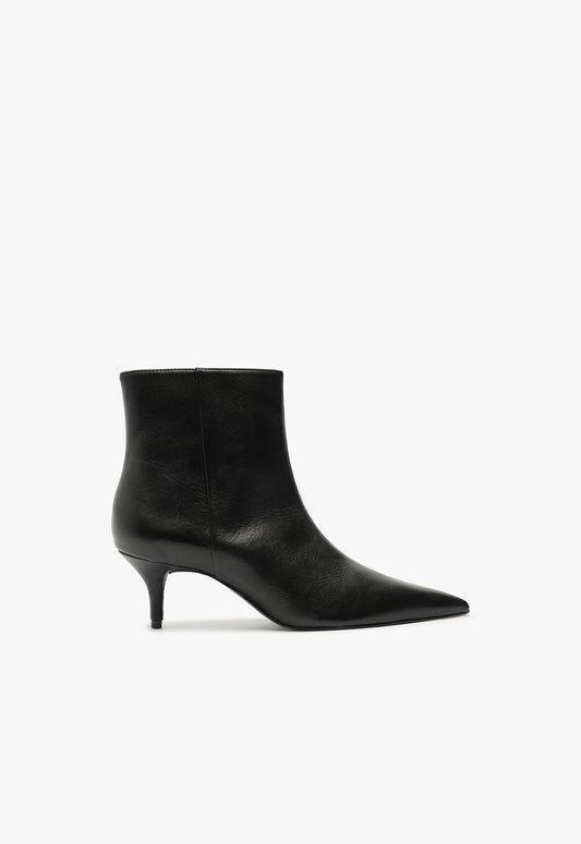 Mikki Mid Bootie Booties Fall 24 5 Black Leather - Schutz Shoes