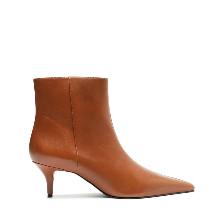 Mikki Mid Bootie Booties Fall 24 5 Brown Leather - Schutz Shoes