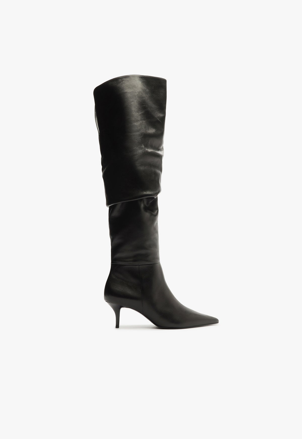 Ashlee Mid Over The Knee Boot Boots Winter 24 5 Black Atanado Leather - Schutz Shoes