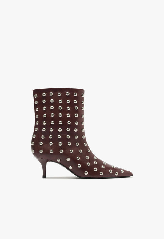 Gail Studs Bootie Fall 24 5 Cherry Wine Atanado Leather - Schutz Shoes