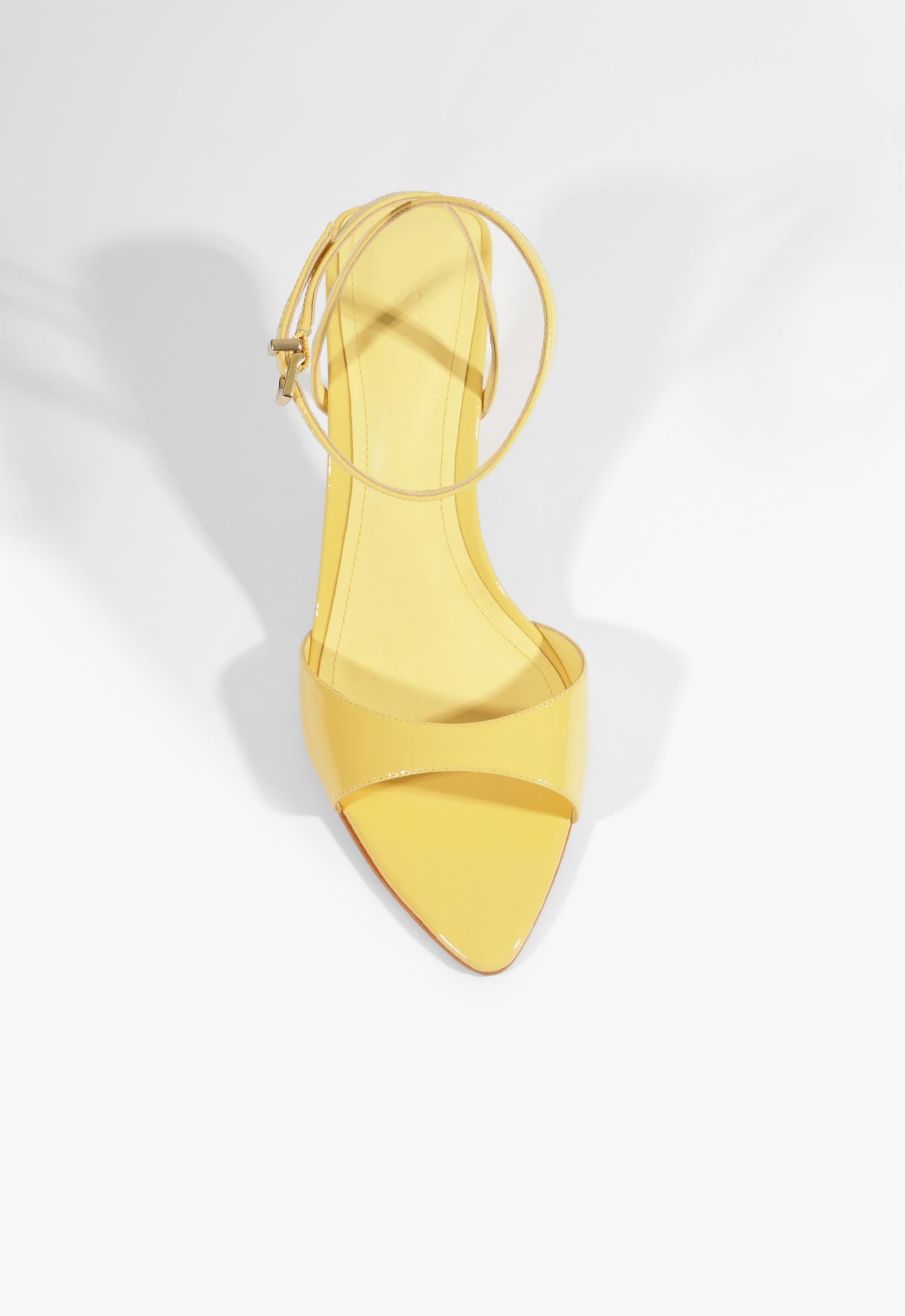 Elodie Buckle Yellow Mid Stiletto Heel Sandal – SCHUTZ
