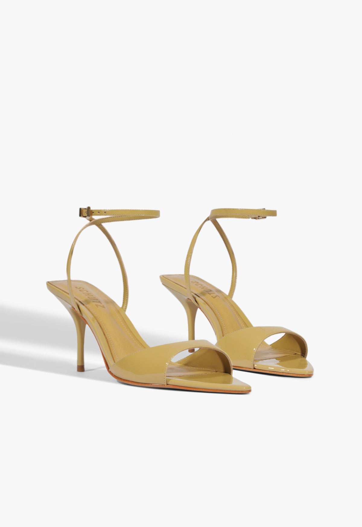 Elodie Buckle Green Mid Stiletto Heel Sandal – SCHUTZ