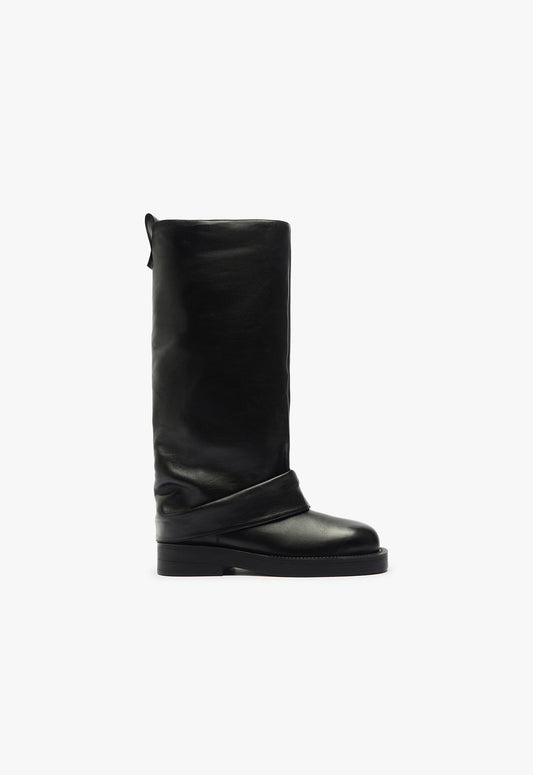 Keira Up Cloak Boots Fall 24 5 Black Leather - Schutz Shoes