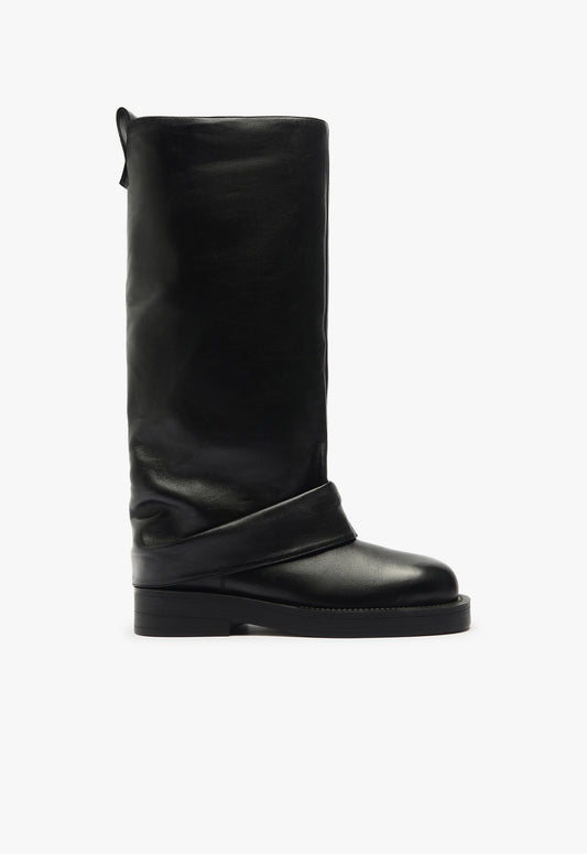 Keira Up Cloak Boots Fall 24 5 Black Leather - Schutz Shoes