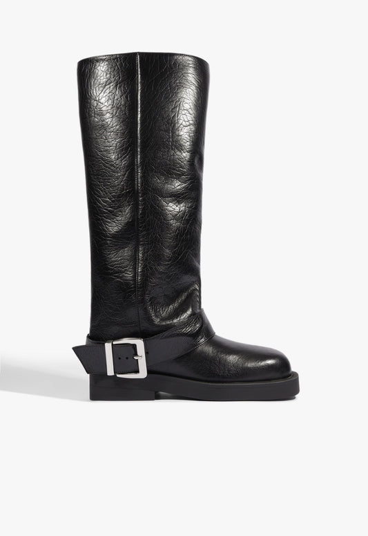 Patrice Up Leather Boot 5 Black Leather - Schutz Shoes
