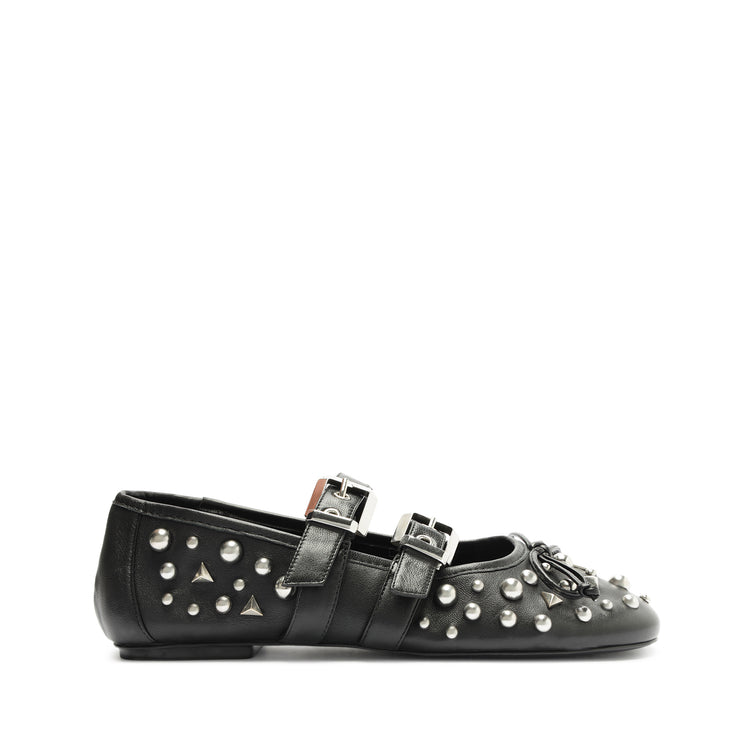 Sarita Leather Flat Flats Pre Fall 24 5 Black Leather - Schutz Shoes