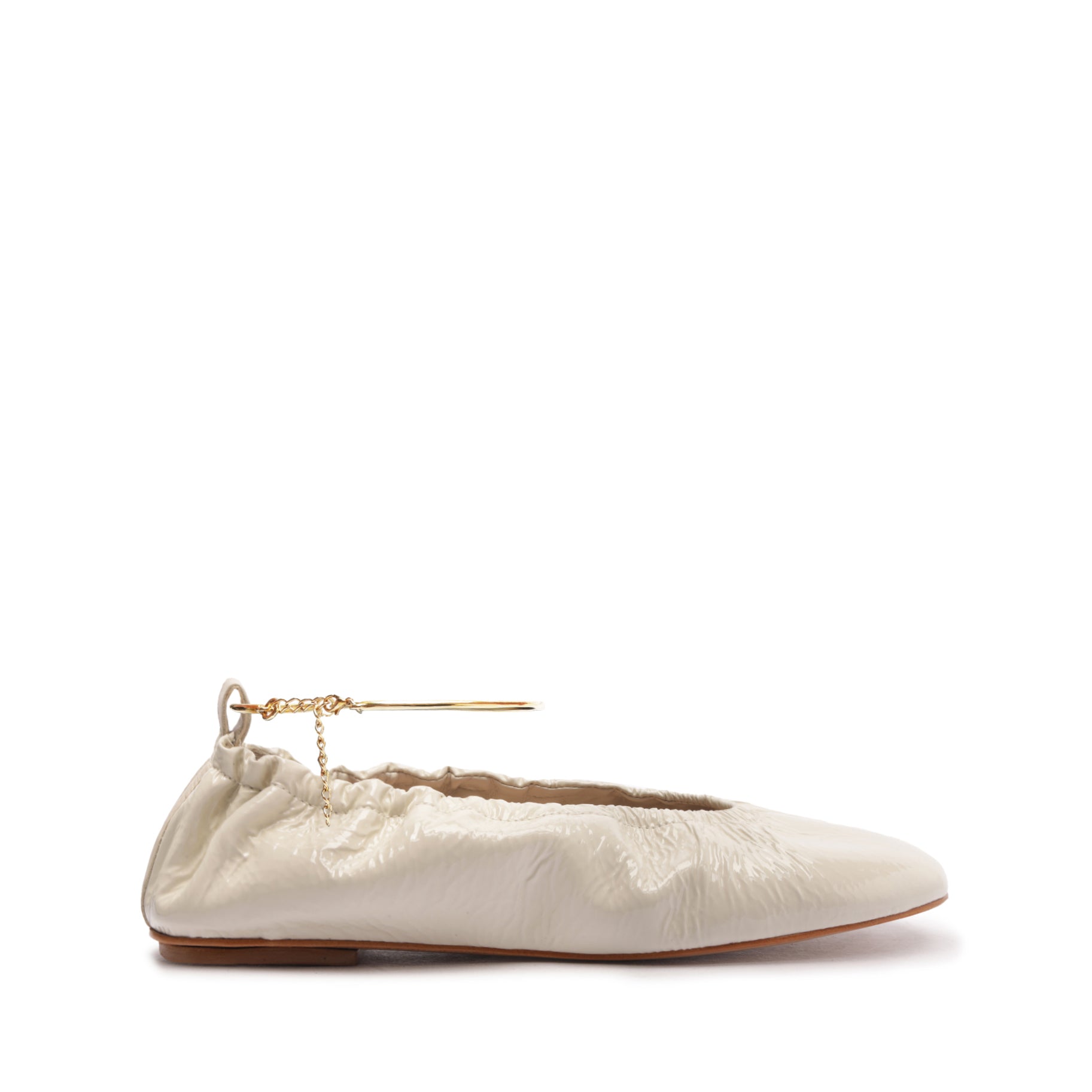 Bethany Leather Flat Flats SPRING 24 5 Pearl Deluxe Leather - Schutz Shoes