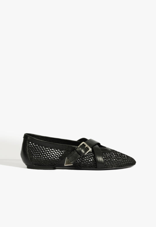 Nadine Ballet Flat Winter 24 5 Black Deluxe Nappa - Schutz Shoes