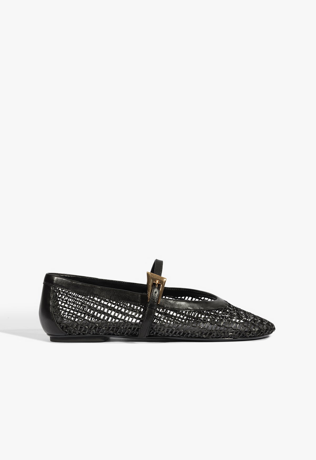 Sylvie Mesh Ballet Flat 5 Black Fabric - Schutz Shoes