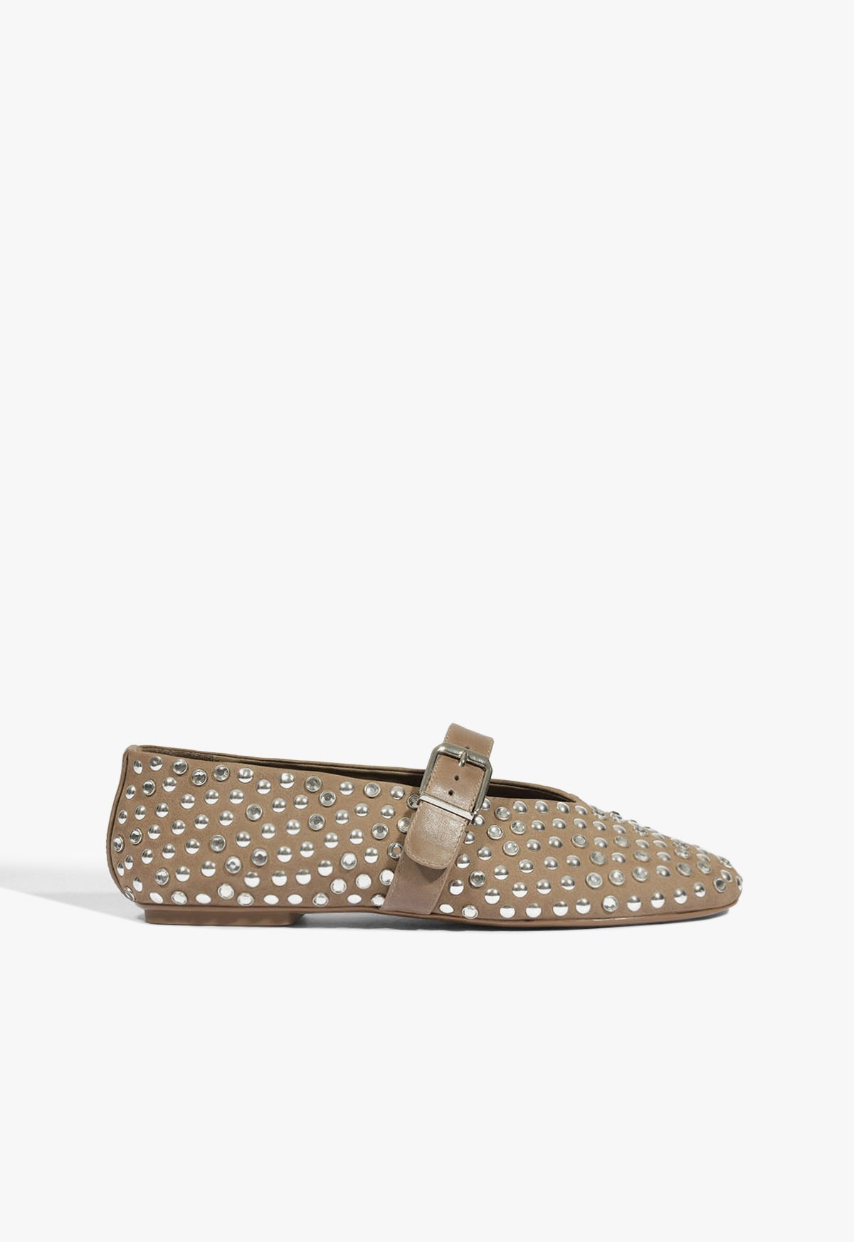 Vickie Studs Nubuck Flat 5 Concret Gray Nubuck - Schutz Shoes
