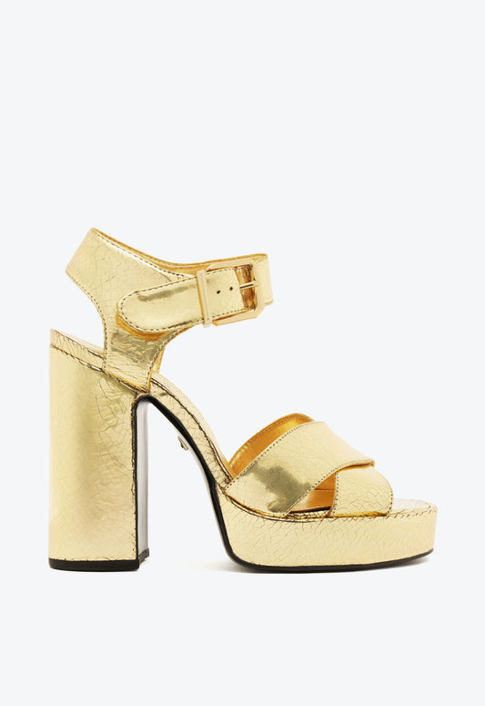 Penelope Sandal Pre Fall 24 5 Gold Leather - Schutz Shoes