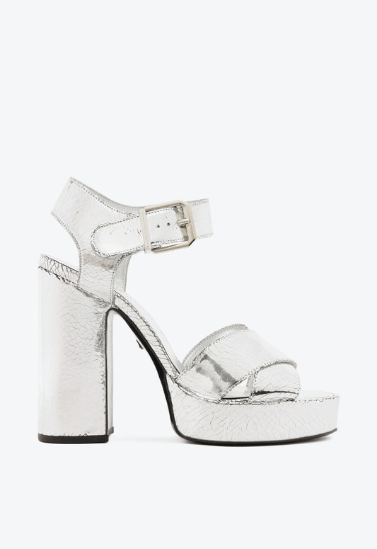 Penelope Sandal Pre Fall 24 5 Silver Synthetic - Schutz Shoes