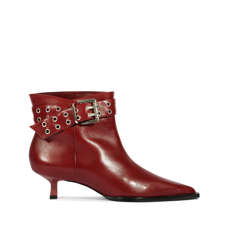 Jess Bootie Booties Fall 24 5 Cherry Wine Leather - Schutz Shoes