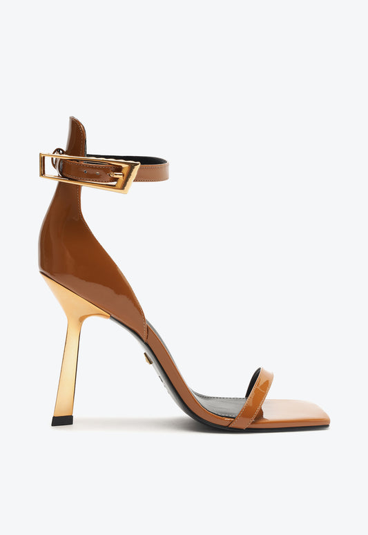 Ciara Patent Leather Sandal Pre Fall 24 5 Honey Peach Patent Leather - Schutz Shoes