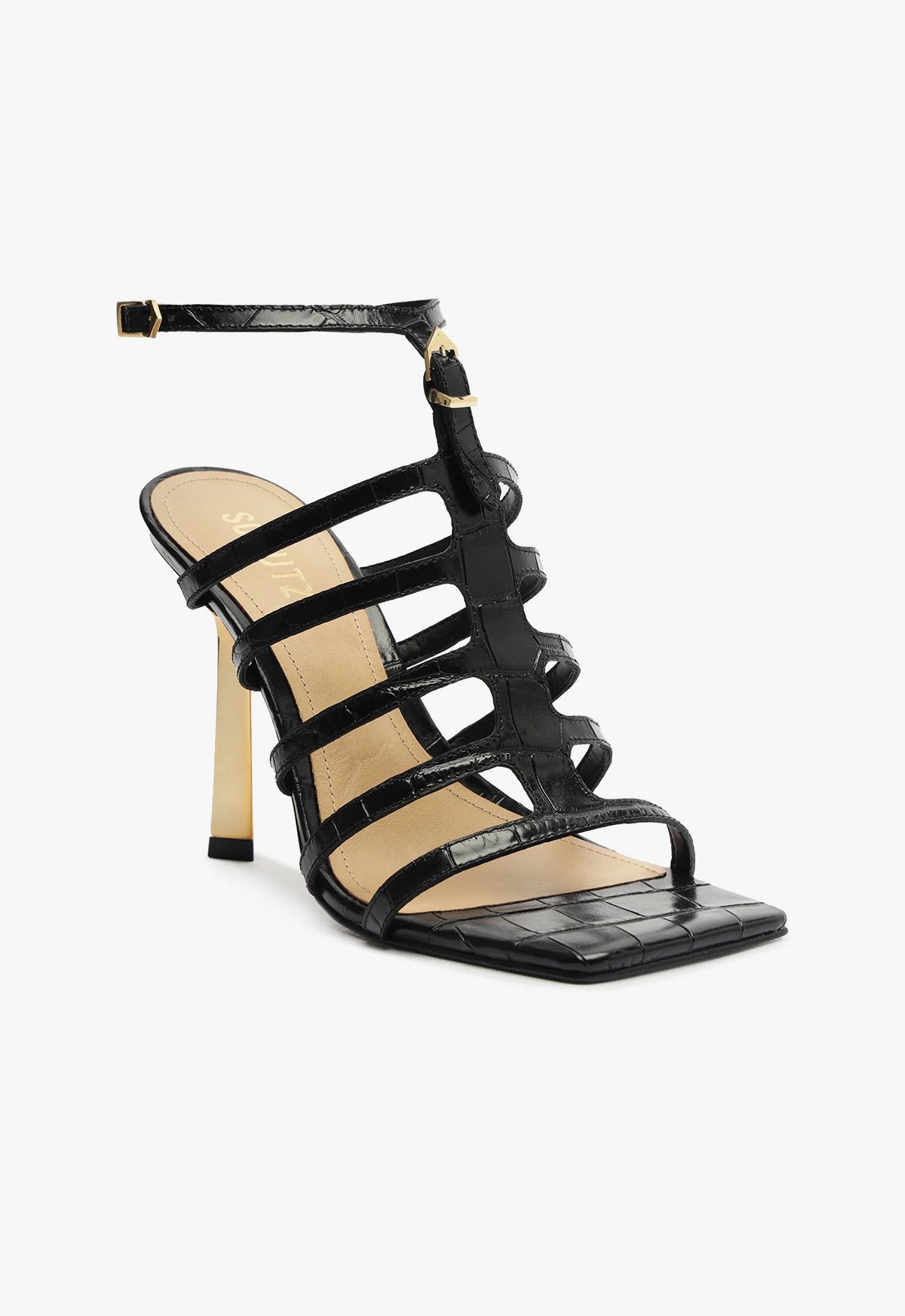 Hayden Crocodile-Embossed Leather Sandal Sandals SPRING 24 - Schutz Shoes